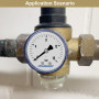 UHARBOUR Manomètre d'Eau 0-16 Bar, 1/4" à Air Comprimé Avec Support Arrière et Raccord en Laiton 1/4 BSP