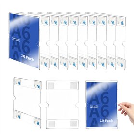 AZKEEGREY Lot de 10 Porte Affiche Muraux A6 Vertical Acrylique