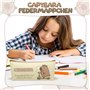 Capybara Trousse à crayons Capybara - Ensemble de papeterie mignon - Comprend une trousse à crayons, des stylos à encre gel, des