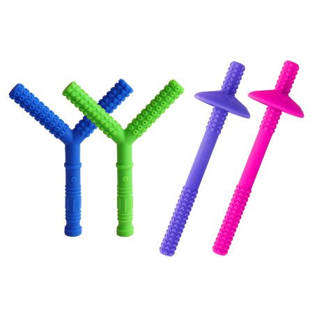 Lot de 4 colliers sensoriels à mâcher en silicone de qualité alimentaire