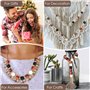 400 Pièces Perles en Bois Naturel, 8 Styles Gros Trou, Colorées Pour Fabrication de Bijoux Bracelets DIY Décoration Artisanat Ac