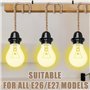 Kit de Suspension en Corde de Chanvre - Douille Avec Prise et Interrupteur - Câble Vintage E27 - 3 Ampoules Incluses - Suspensio
