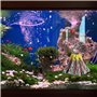 GOMETY Kit d'ornement volcan d'aquarium avec pompe à air, lumière LED changeante de couleur, kit de décoration volcan pour réser