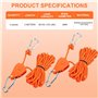 Pmueuff Corde à Cliquet, 4 Pièces Sangles à Cliquer avec Carabiner Cintres à Cliquet Réglables 150 Livres Tendeur de Corde a Cli