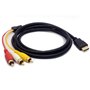 Tomost Câble HDMI mâle vers câble audio vidéo 3 RCA AV adaptateur code d'extension pour HDTV DVD 1080P et la plupart des project