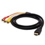 Tomost Câble HDMI mâle vers câble audio vidéo 3 RCA AV adaptateur code d'extension pour HDTV DVD 1080P et la plupart des project