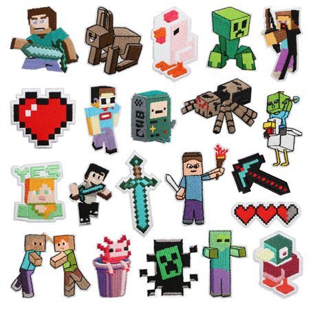 21 Pièces de Patch Thermocollant Enfant de Jeux Vidéo