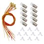 E505WMT Lot de 10 ampoules LED à vis et socle E5 E5.5 12 V-14 V Blanc chaud