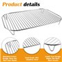 GOEDCH Support pour Friteuse à Air: 31 cm × 22 cm Acier Inoxydable Antiadhésif Barbecue Cuisine Support, Accessoires de Friteuse