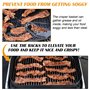 GOEDCH Support pour Friteuse à Air: 31 cm × 22 cm Acier Inoxydable Antiadhésif Barbecue Cuisine Support, Accessoires de Friteuse