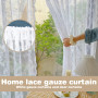 Lot De 2 Rideaux en Dentelle Florale Blanche, Toatelu Rideau en Tulle Blanc avec Broderie Florale, Rideau Dentelle