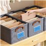 WANDGU Lot de 150 porte-étiquettes autocollants de 6 x 10 cm : pochettes transparentes pour cartes de visite, fenêtre d'inscript