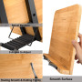 Readaeer Support de Lecture Portable pour Livre de Cuisine et Bureau en Bambou Pliable