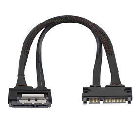 Gelrhonr Câble d'extension SATA 22 broches 7 + 15 SATA mâle vers femelle avec verrou de verrouillage pour disque dur