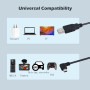 QIANRENON 1.5m Mini USB Charge 90°Angle Câble Mini USB à USB 2.0 Droit Angle Donnée Extension Câble, pour GPS MP3 Carte Lecteur 