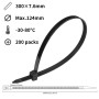 Uootach 200 pièces Attaches de Câble, 7.6mm*300mm Colliers de Serrage en nylon anti-UV, Durable et Robuste Résistance à la Tract