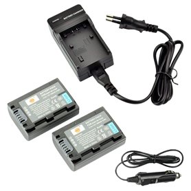 DSTE 2-pack Rechange Batterie et DC04E Voyage Chargeur pour Sony NP-FH50 DSLR-A230 DSLR-A290 DSLR-A330 DSLR-A380 DSLR-A390 DSC-H