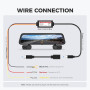 Mini USB & Type C Hardwire Kit avec Câble ACC, 3.5m/11.5 pieds 12V/30V à 5V/2A, 8 Tap Câble Porte Fusible avec Protection Basse 