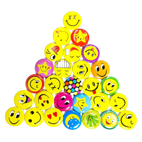 yolzhxe 70 Pièces 30 mm Smile Badges