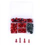 ANCLLO Kit complet de 177 boulons de carénage pour moto - Clips de fixation - Écrous - Rouge