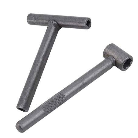 ANCLLO Clé de réparation pour valve de moteur de moto et scooter - Clé à molette carrée à trou hexagonal
