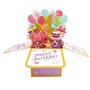 Carte pop-up « Happy 4th Birthday » pour fille, idée de cadeau d'anniversaire 3D amusante pour fille de 4 ans