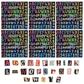 IDNVFY 6 Autocollants De Lettres Brillants Et 1 Boîte D'Autocollants De Lettres Vintage
