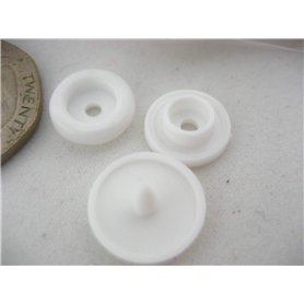 Lot de 50 boutons-pression T8 en résine plastique blanc 1