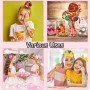 Leesgel Decoration Anniversaire Princesse, 12 Feuilles Métallique Paillettes Tatouage Temporaire Pour Cadeaux Jouets Décoration 