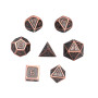 DollaTek 7PCS Jeu de dés en métal Jeu DND Jeu de dés en métal Solide polyédrique D&D avec Sac de Rangement et Alliage de Zinc av