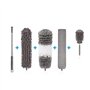 HUIEYE 5 PièCes Plumeau PoussièRe Microfibre avec PoignéE en Acier Inoxydable Lavable RéUtilisable Nettoie Coins PoussièRe Longu