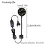 GERUI Lot de 2 pinces noires pour aquarium - 7 W - Mini éclairage LED - Haute luminosité - Clip transparent - Lumière blanche - 