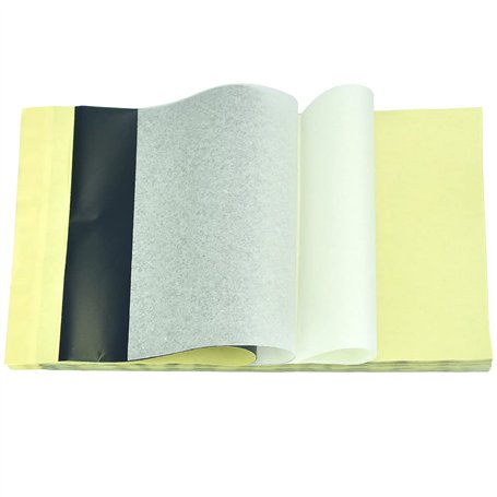 KLYNGTSK 50 Feuilles Papier Transfert Tatouage Imprimable Papier de Transfert Thermique A4 Feuille Carbone Tatouage Non Toxique