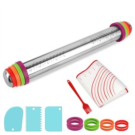 QOUBNIC Rouleau à Pâtisserie en Acier Inoxydable
