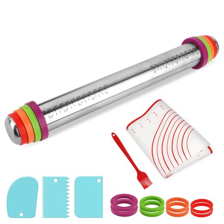 QOUBNIC Rouleau à Pâtisserie en Acier Inoxydable