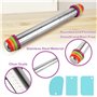 QOUBNIC Rouleau à Pâtisserie en Acier Inoxydable, 43.2cm Rouleau à Pâtisserie Antiadhésif Anneaux Réglables (2-8 mm) Tapis Silic