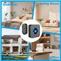 VFANDV Sonnette sans Fil, Mini Sonnette de Porte IP65 Exterieur Étanche Carillon,5 Niveaux Volumes 55 Mélodies pour Maison, Hôte
