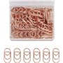 Lot de 140 trombones en forme de cœur or rose avec boîte transparente pour trombones