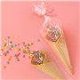 Lot de 100 sachets en plastique transparent de 13 x 25 cm, Transparent OPP Pochette Emballage Bonbon avec liens torsadés pour em