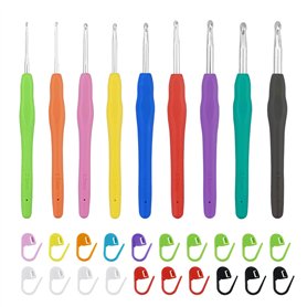 Ensemble de 9 crochets ergonomiques avec poignée souple pour un confort optimal et un contrôle précis