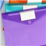 Lot de 28 porte-documents A4 transparents avec 11 bords perforés et poche pour étiquette, fermeture, pochettes transparentes en 