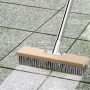 Lot de 2 balais en fil d'acier de qualité : balai en fil d'acier WANDGU 30 cm, balai métallique pour désherber mousse de jardin,