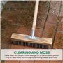 Lot de 2 balais en fil d'acier de qualité : balai en fil d'acier WANDGU 30 cm, balai métallique pour désherber mousse de jardin,