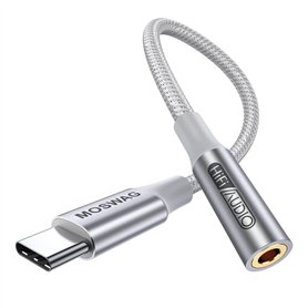 MOSWAG Adaptateur de Prise de Casque à 3,5mm, Adaptateur Écouteur USB C Jack 3.5mm en Nylon, Adaptateur Jack USB Type C avec DAC MOSWAG Adaptateur de Prise de Casque à 3