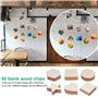 HonGien 60 Pièces Ornements de Tranches de Bois, Rondin de Bois Tranches, Disque Rondelle de Bois Naturel - pour Bricolage Artis