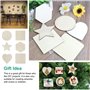 HonGien 60 Pièces Ornements de Tranches de Bois, Rondin de Bois Tranches, Disque Rondelle de Bois Naturel - pour Bricolage Artis