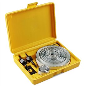 Knpwer Lot de 17 scies cloches - Couronne de forage 19-127 mm - En acier au carbone - Kit de coupe de scie cloche