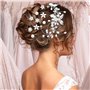 UZSUZZ 21 Pcs Vigne De Cheveux De Mariée Argent, Bijoux Cheveux Mariage, Pince Cheveux Mariage, Bijoux De Cheveux De Mariée Perl