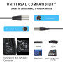 Câble de microphone mini XLR mâle vers XLR mâle, mini XLR mâle 3 broches vers carte XLR 3 broches Nong mâle pour appareil photo 