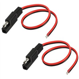 MEIRIYFA Lot de 2 câbles d'extension SAE - Connecteur de déconnexion rapide SAE - Câble d'extension pour panneau solaire - 30 cm